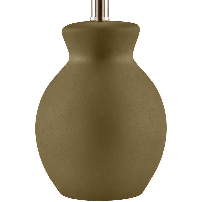 Lampe de table Momsen, H 15 po x l 8 po x P 8 po, Blanc / Blanc, Vert