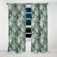 Rideau occultant en velours floral vert et mauve à motif tropical III - 1 panneau-107546356