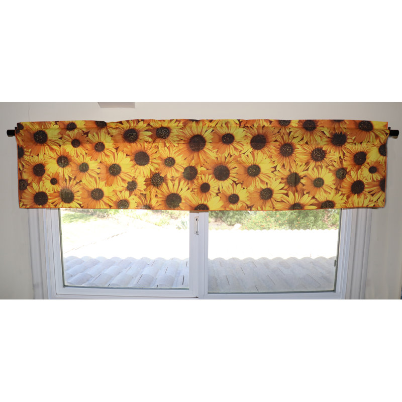 Cantonnière à imprimé tournesols, L 58 po x L 28 po