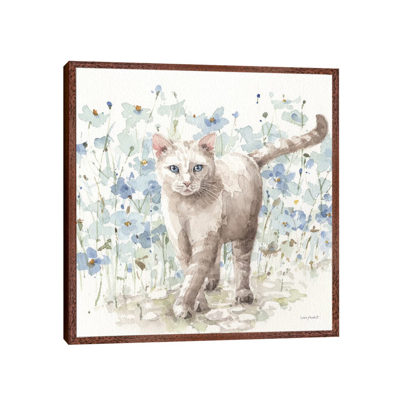 Bohemian Blue IXB by Lisa Audit - Painting on Canvas, Classic Brown Wood Framed, 93.98cm H x 93.98cm W x 3.81cm D