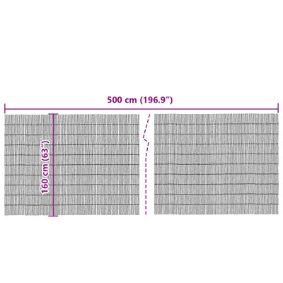 160 cm H x 500 cm W Bamboo Border Fencing