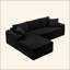 Ensemble de chaise longue à compression complète - Canapé modulaire en velours côtelé avec accoudoirs arqués, base antidérapante, comprend 3 coussins de dossier et 2 coussins décoratifs, canapé de chaise longue droite-915052052