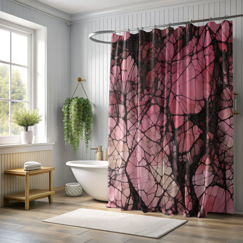 Rideau de douche en verre fracturé de qualité supérieure, H 74 po x l 71 po