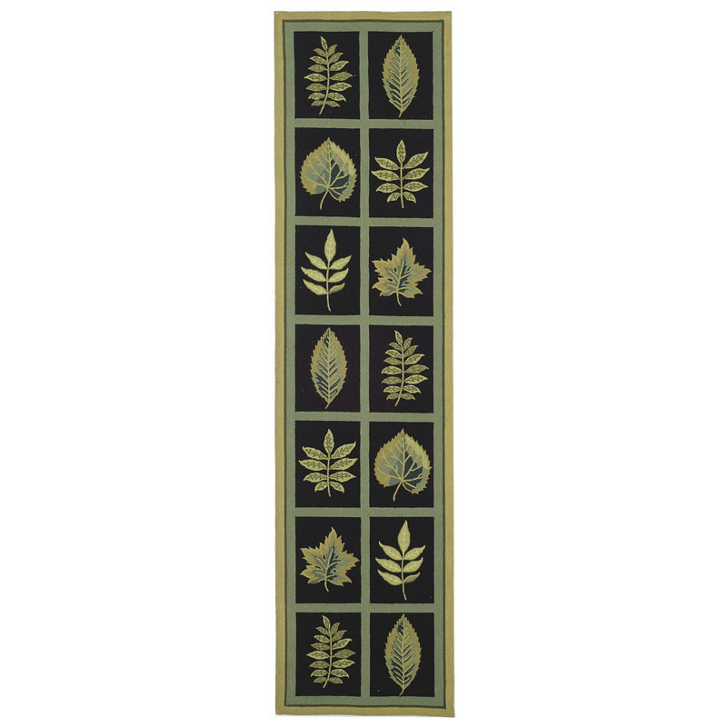 Emiliano Hand Hooked Wool Pile Floral Rug, Runner 2'6" x 6'