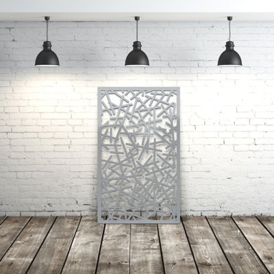 Panneau d'intimité basalte en aluminium découpé au laser - Art mural d'extérieur en métal thermolaqué, cloison de clôture décorative