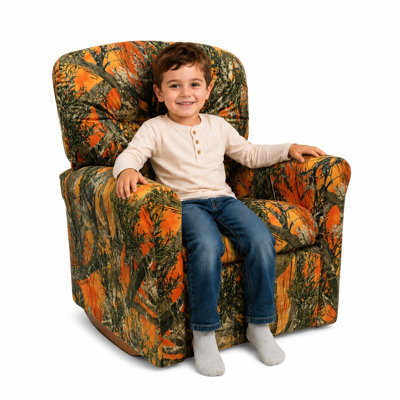 Children's Rocker Recliner Chair - Orange Blaze Camo True Timber