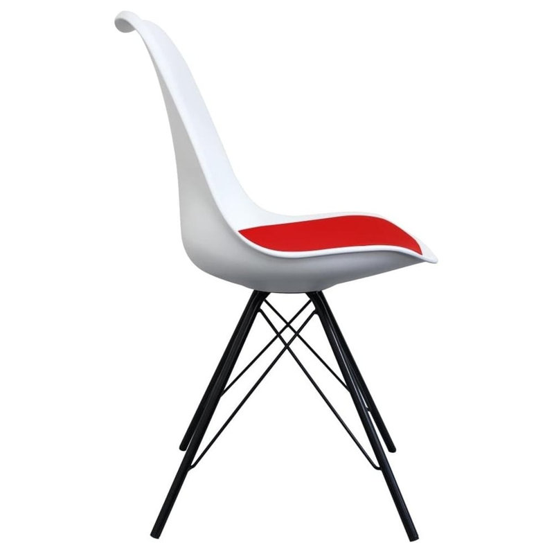 Aneta Plastic Side Chair, Red/White