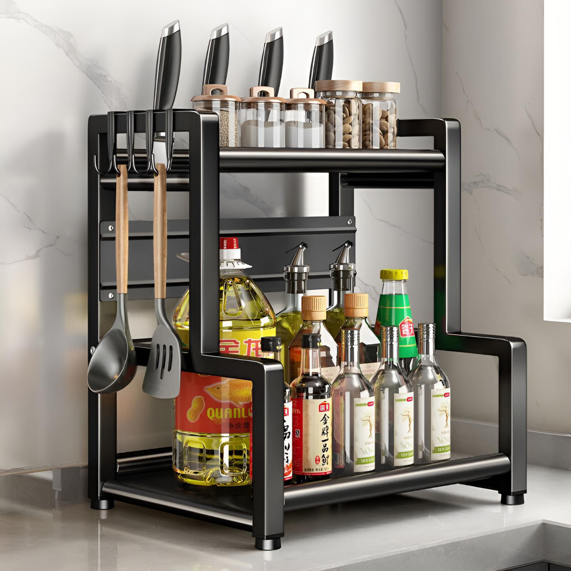Mint Pantry® Carbon Steel Double-Layer Three-Dimensional Storage ...