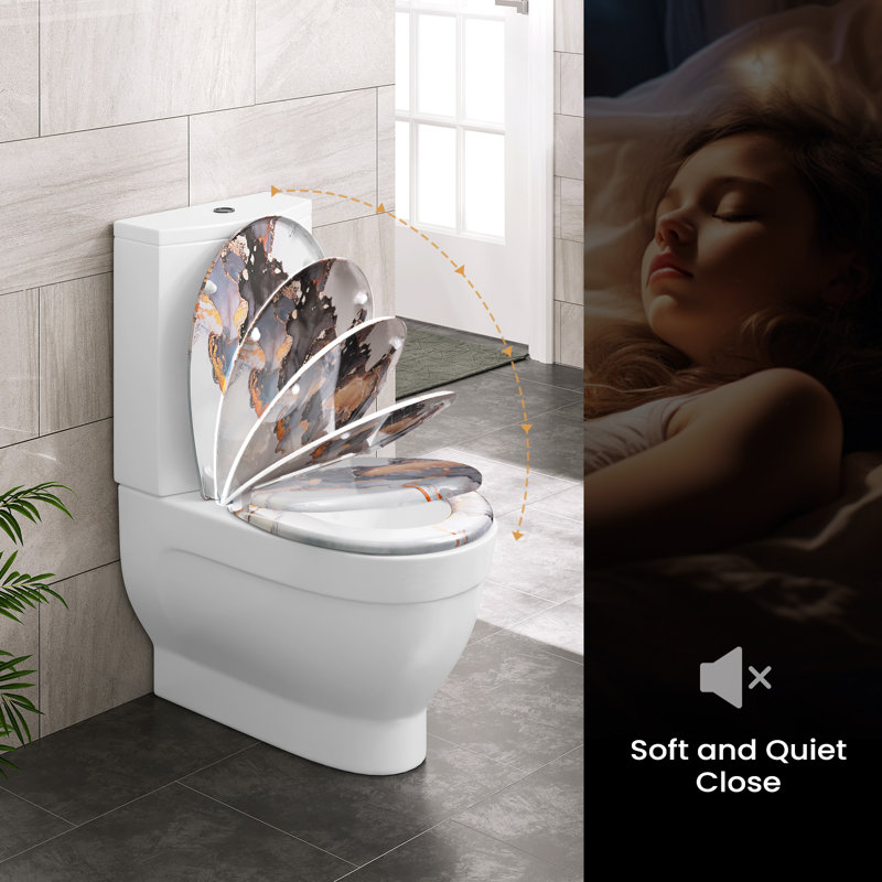 Toilet Seat Soft Close, Quick Release Adjustable, O-Shape Toilet Seat, Duroplast Plastic