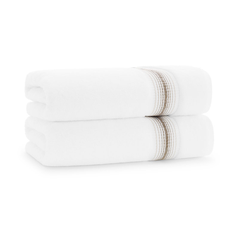 Ensemble de serviettes 2 pièces Darcie-Bella, Blanc / Sable