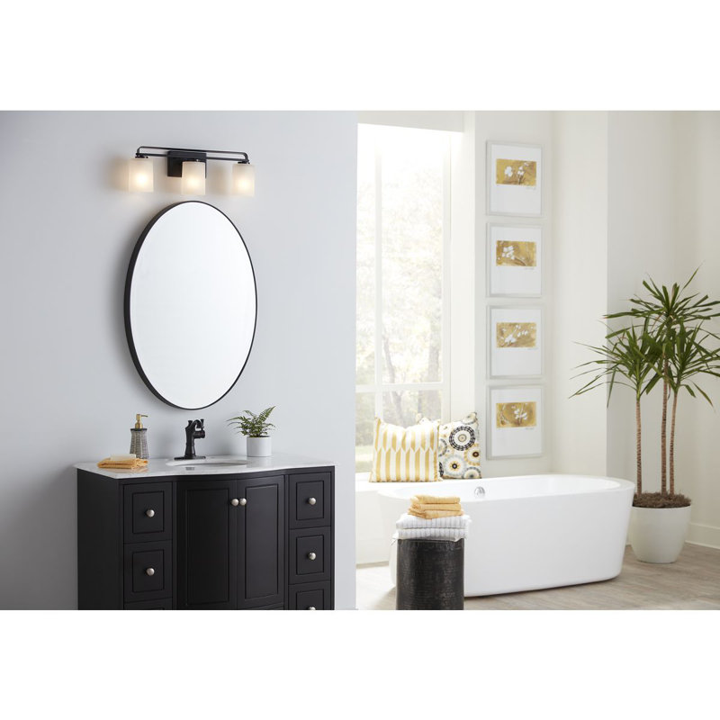 3 - Light Dimmable Vanity Light, Matte Black
