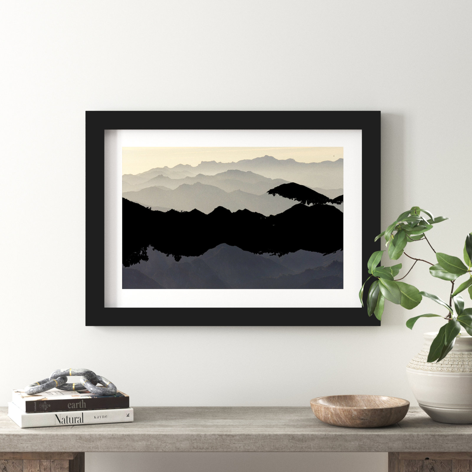 Santa Monica Mountains Photo Print, 24" H x 33" W, Black