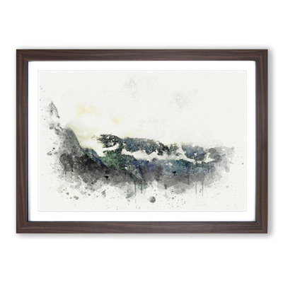 Lake & Mountains in Alaska in Abstract - Picture Frame Graphic Art Print