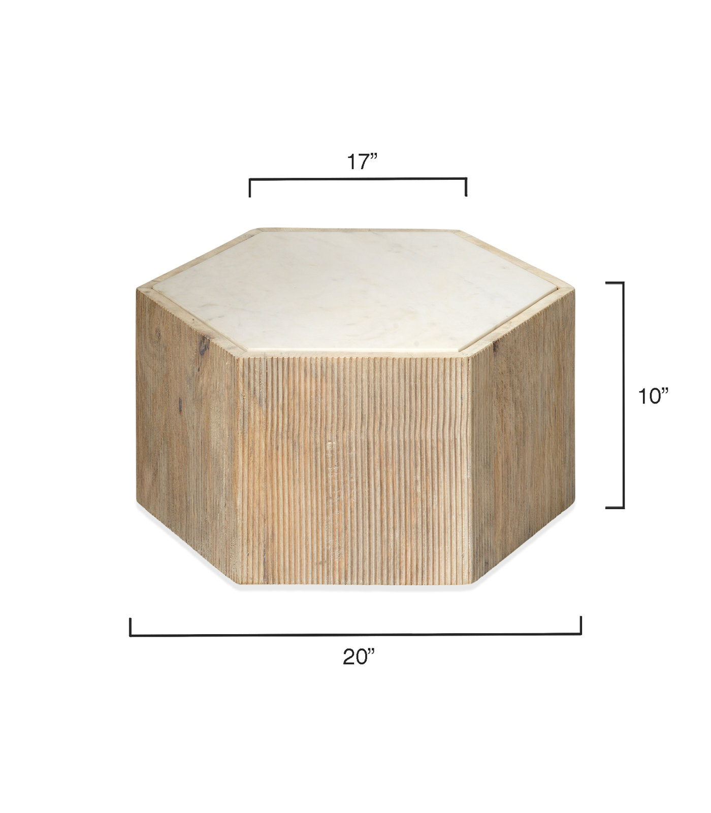 Tiney End Table, 10" H x 20" W x 17" D