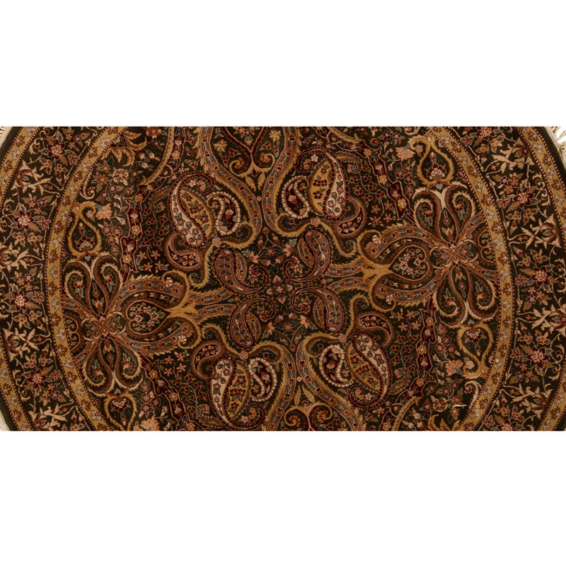 Wool Oriental Area Rug in Beige/Black/Rust