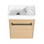 Meuble-lavabo mural 16 po avec lavabo en céramique et porte d'armoire à fermeture en douceur, pour petite salle de bain