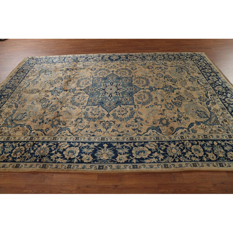Tapis de salon traditionnel fait à la main à motif floral 7 x 10