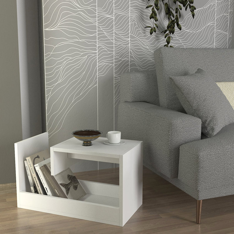 Lauchlan Tray Top End Table, White