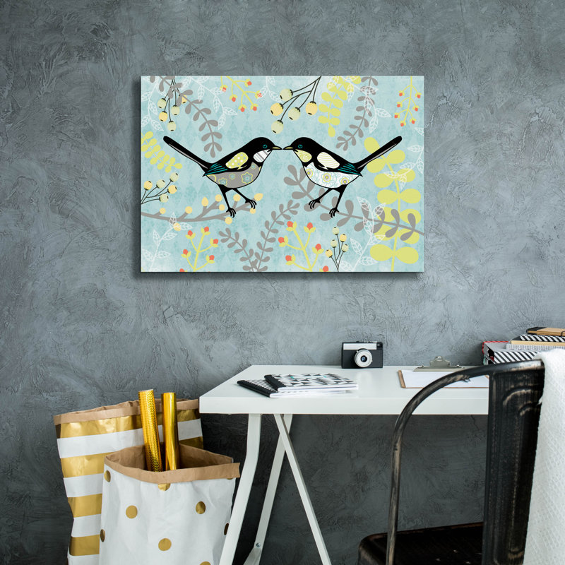  «Birds» par Erin Clark, art mural sur toile, 26 po x 18 po, H 18 po x l 26 po x P 0,75 po