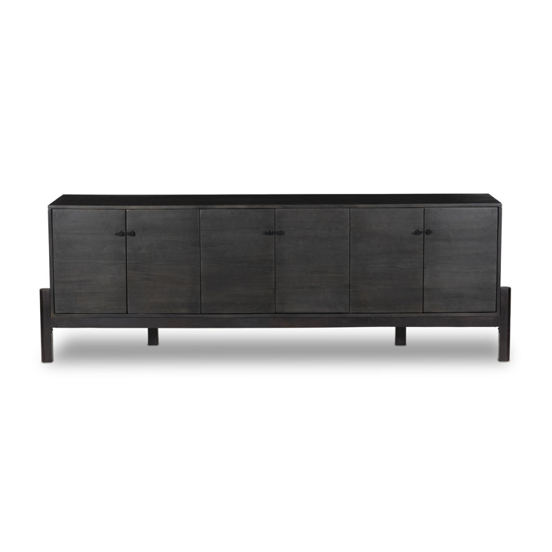 Reza Media Console, Worn Black Parawood