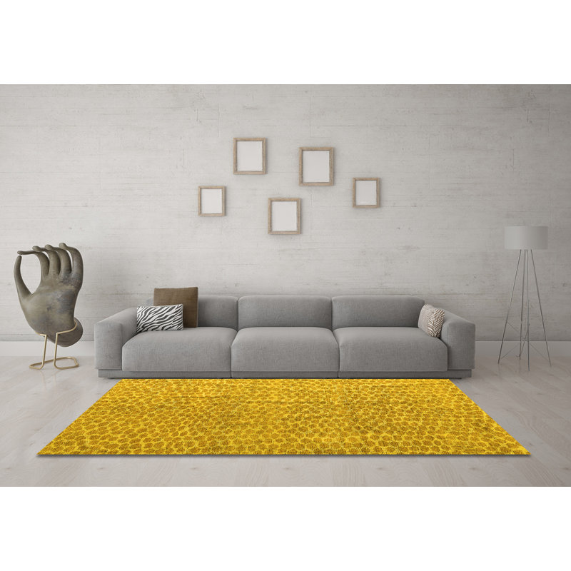Washable Abstract Indoor Rug, Square 8'
