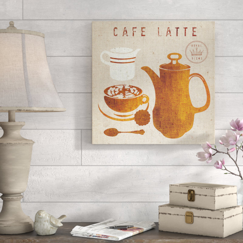 « Café au lait » par studio moun-impression d’art graphique sur toile, H 20 po x l 20 po x P 1,25 po