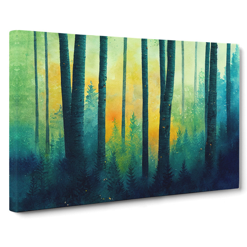 Heavenly Colourful Forest - Wrapped Canvas, 35cm H x 50cm W x 3cm D
