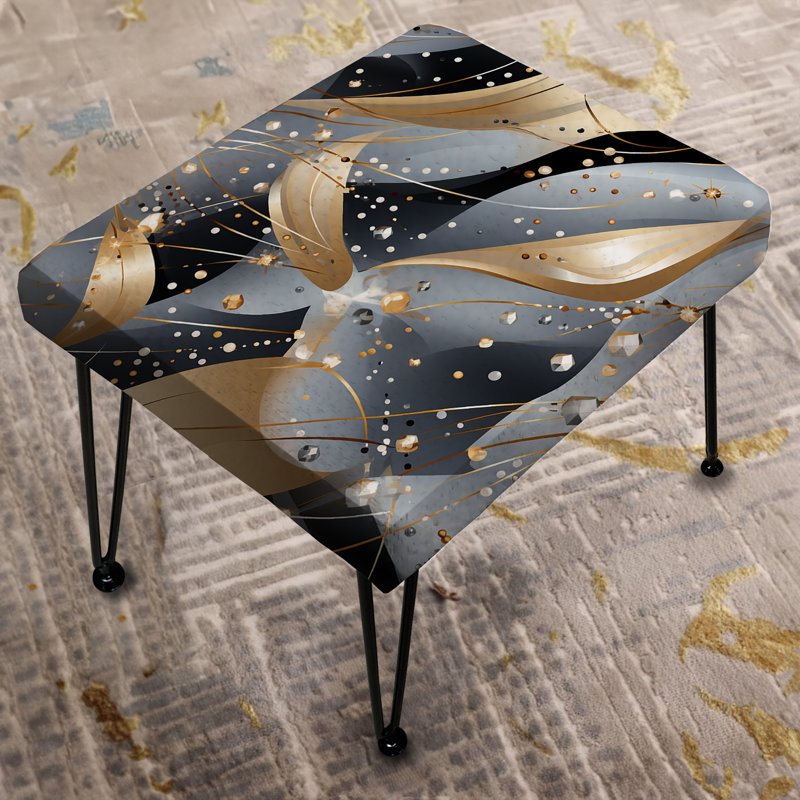 Gris et gris diamant Glam Sequins - Repose-pieds rectangulaire Glam