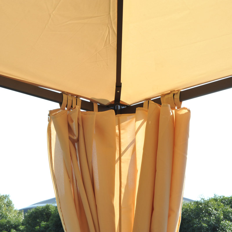 Outdoor Steel Patio Gazebo, Beige