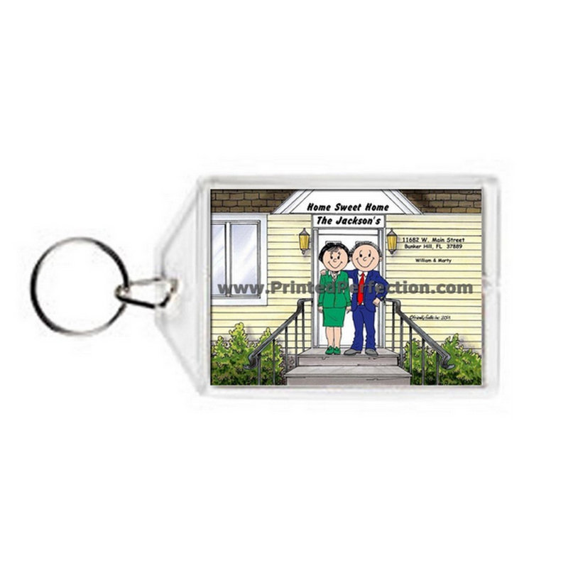 Porte-clés en acrylique personnalisé Family Home