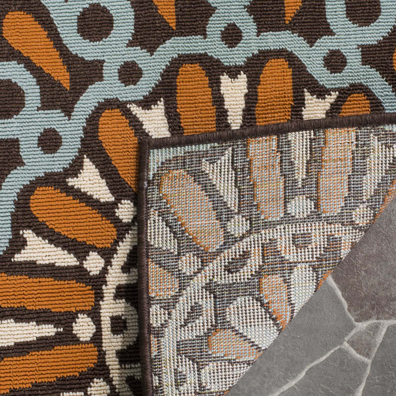 Tapis d'intérieur / extérieur à motif floral Centeno Performance, Carré 5 pi 3 po