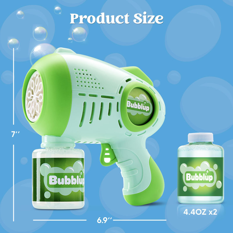 2Packs Bubble Guns with 4 Bottles Solution