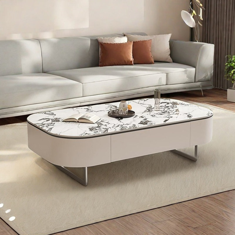 Table basse moderne simple carrée, H 15,7 po x L 51,2 po x l 27,6 po