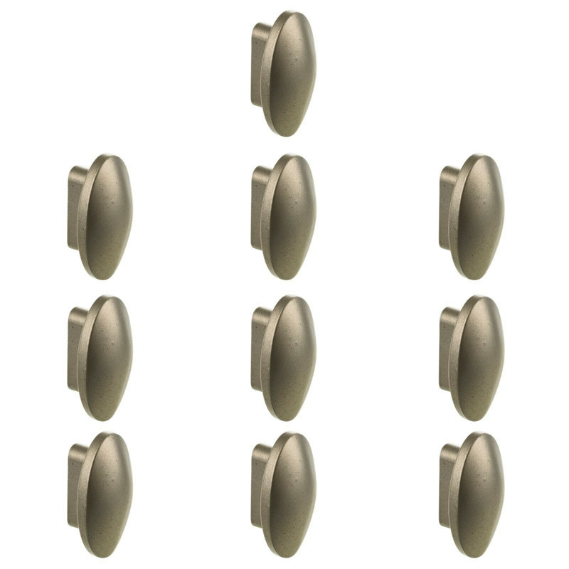 Plastic, Wood And Metal Handles & Knobs White Plastic Ovals Handle X10, Silver