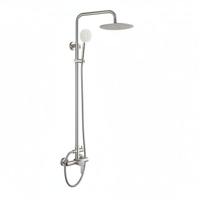 Système de douche d'extérieur haute pression US304, double tête, nickel brossé
