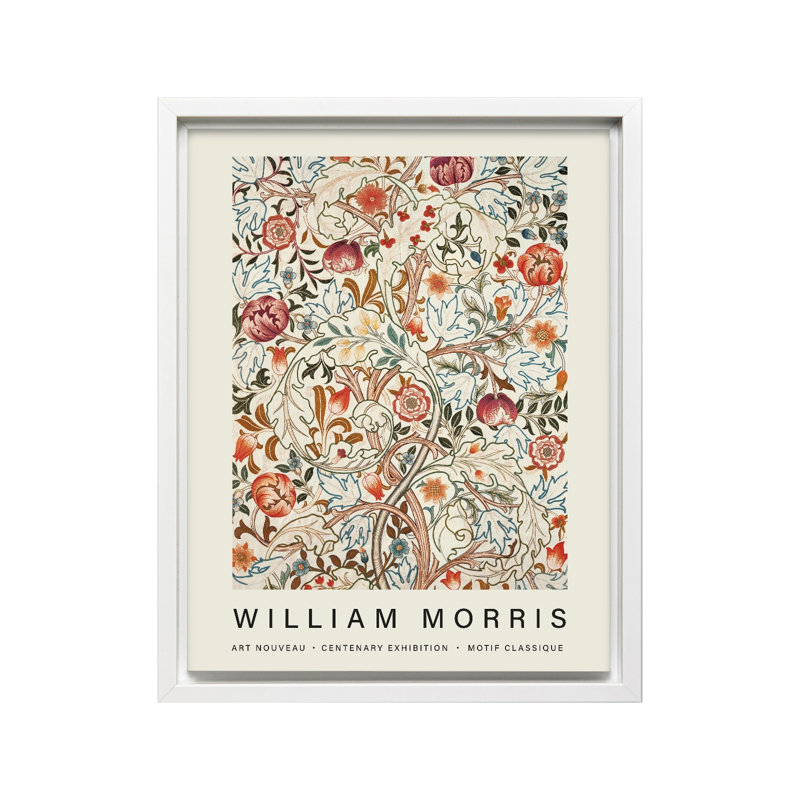 William Morris - Acanthus No1, Canevas, H 12 po x l 16 po, Encadrement blanc