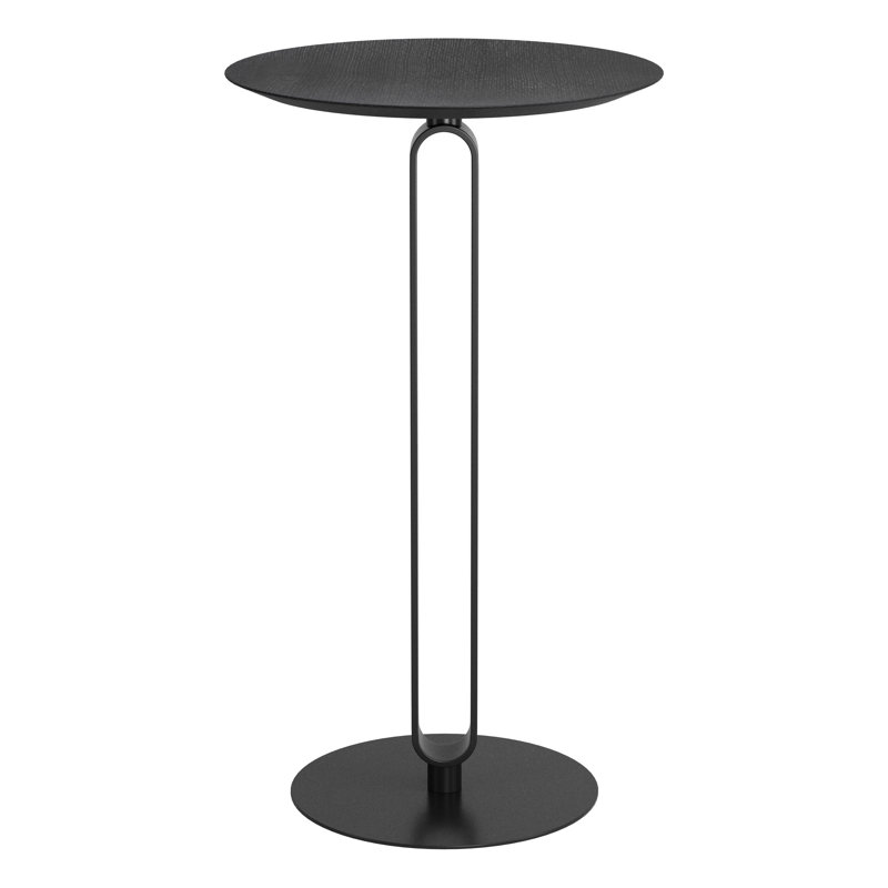 Derry Round Metal Base Dining Table, 41.3" H x 23.6" W x 23.6" D