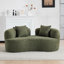 Causeuse incurvée 66,93 pouces à compression complète et éponge verte, tissu en velours de peluche, canapé compact sans assemblage pour petits espaces et appartements, capacité de 350 lb