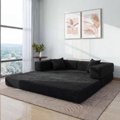 Canapé-lit pliable de 78 po, canapé-lit futon 4-en-1, canapé-lit convertible en mousse à mémoire de forme, canapé avec accoudoir de soutien pour le dossier, vert
