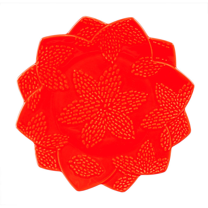 Embossed Ceramic Shaped 10'' Dinner Plate
