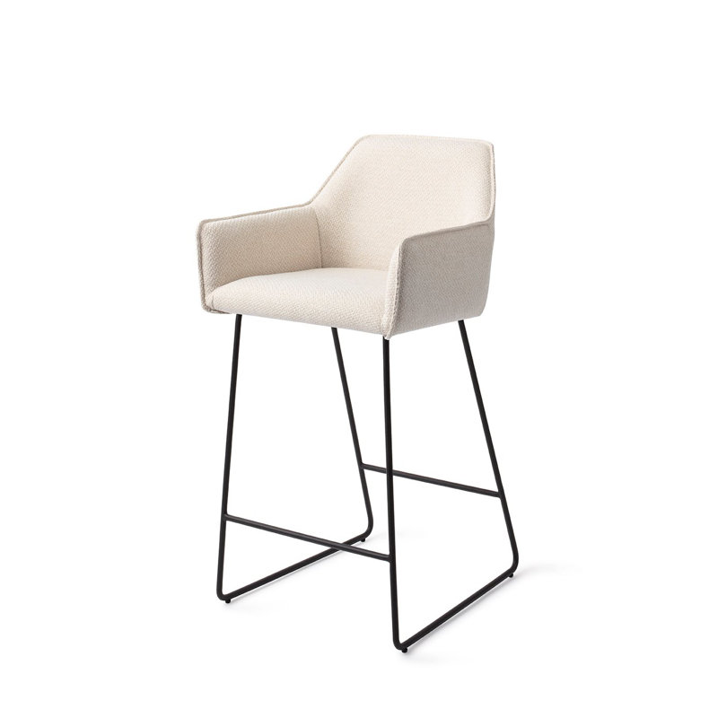 Kushi Skyfall Bar Stool - Slide Black (H), Cream, 65cm