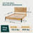 Trapeze Queen Bed Frame with Smooth Pattern Headboard & Iron Legs – Teak Brown-1233178870