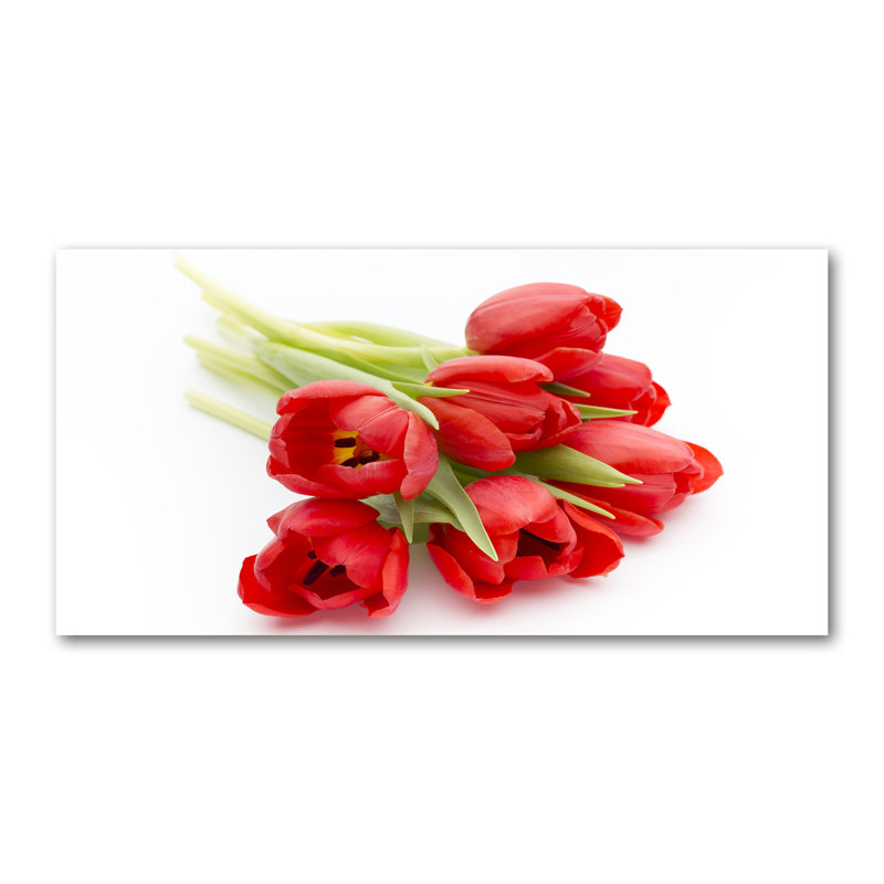 Red Tulips - Wrapped Canvas Print
