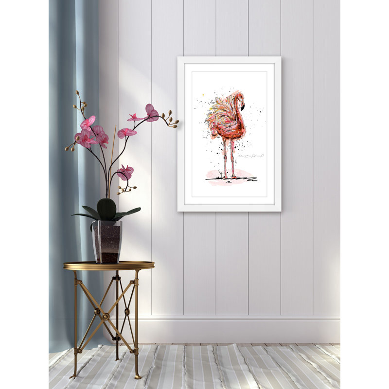 " Flamand " by Marie-Eve Pharand, 12" H x 8" W x 1.5" D, White Framed