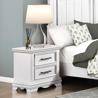 Table de chevet 2 tiroirs Timeless White