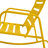 1-Piece Yellow Metal Patio Rocking Chair
