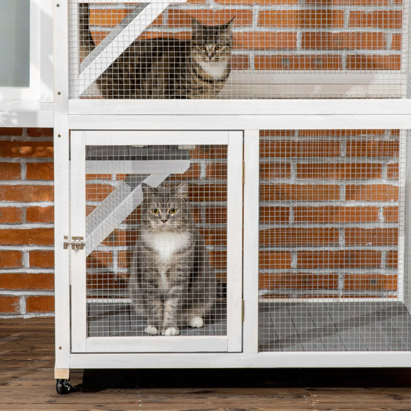 Niche pour chat 74 po, 74.25" H x  36" W x  25.5" D, Gris