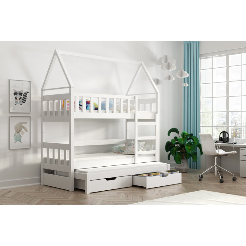 Dauntsey European Toddler (80 X 180cm) Bunk Bed with Storage Included with Built-in Ladder Included with Trundle Included