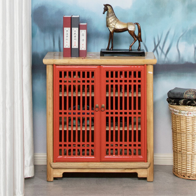 Nouvelle armoire à chaussures en bois de camphre chinois, Rouge