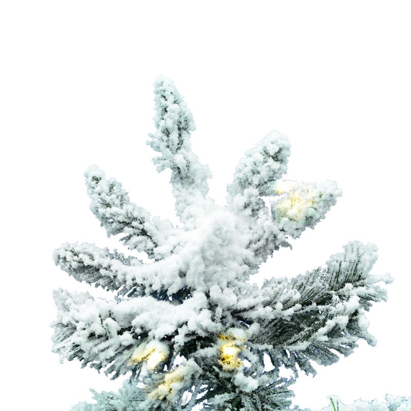 Utica Flocked Fir Slim Artificial Christmas Tree, 12' H